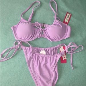Lavender bikini set 🔮 high leg scoop waist 💜